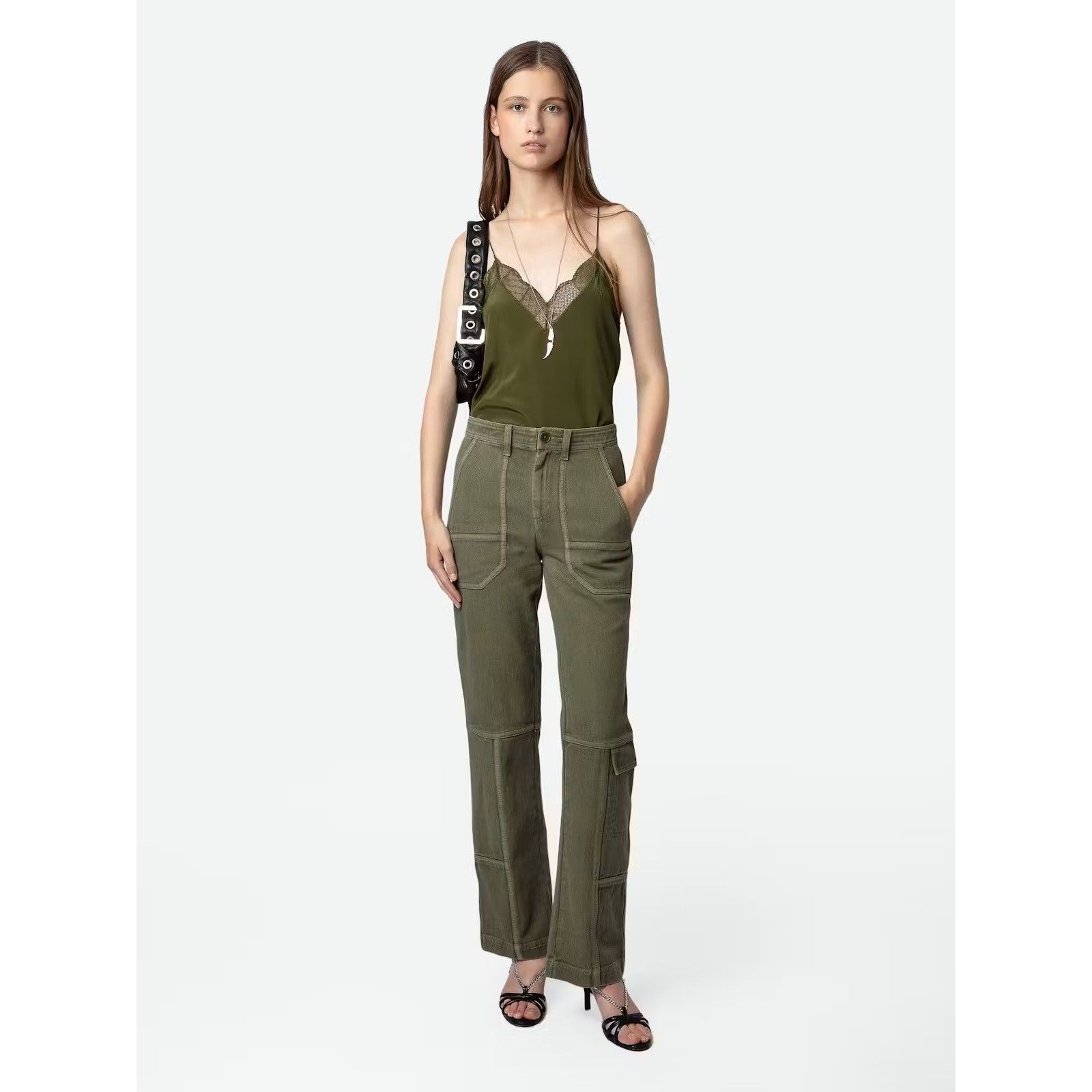 Zadig & Voltaire Pepper Trousers Cargo Pants Nwt Fr34 (Us 2) Cypress Green Khaki — image 2 of 8